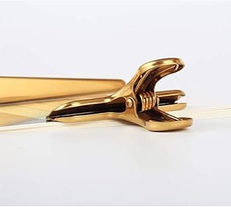 Stainless Steel Air Tight Bag Clip Perfect for Kitchen & Office (Golden, L) Pack of 8