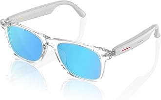 Smart Sunglasses for Men & Women - Bluetooth Sunglasses with Speakers, Touch Control, Outdoor UV Protection and Voice Control, Hands-Free Calls (Mirror Blue Lens)