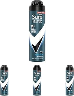 Men Invisible Ice Fresh Nonstop Protection Anti-perspirant Deodorant Aerosol 150 ml (Pack of 4)