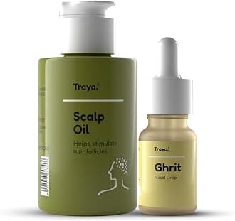 Sleep Well Combo, Ayurvedic Scalp Oil (80Ml) + Shatavari Nasal Drops (10Ml), Kit For Stress Control And Calm Sleep, Contains Herbal Oils, Bhringraj, Ghee, Goats Milk