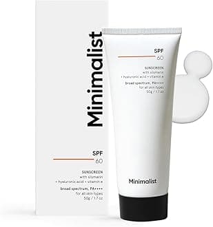 Minimalist Sunscreen SPF 60 PA ++++ | Pregnancy Safe | For Sensitive Skin | Broad Spectrum Sunscreen SPF 50+ With Potent Antioxidants & Advanced Filters | No White Cast, Non Irritant | 50 gm