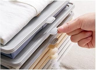 TAZLYN Shirt Organizer for Wardrobe Pack of 5 t Shirt Organizer for Wardrobe Organizer for Clothes Plastic Tshirt Organizer for Wardrobe Organizer for Storage Organizer for Wardrobe Accessories Item