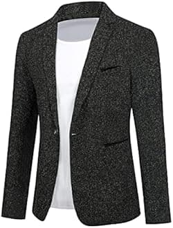 Allthemen Mens Casual 1 Button Blazer Slim Fit Blazer Jacket Lightweight Suit Jackets