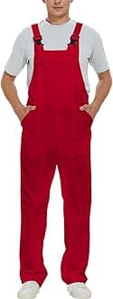 WORK IDEA Men's Bib Overalls Workwear Fashion Lightweight Jumpsuit with Pockets