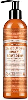 Dr Bronner's 3-in-1 Orange & Lavender Organic Hand and Body Lotion, Made with Organic Oils. Used for Hands, Face and Body, Certified Fair Trade & Vegan Friendly, 236ml Recycled Bottle