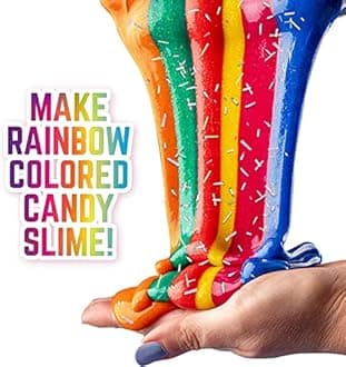 GirlZone Rainbow Candy Slime Kit - Medium, Rainbow - Egg Slime Kit & DIY Cloud Foam - Sensory Toy & Candy Play Set for Kids Ages 7 & up