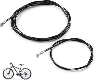 Premium Bike Brake Cable Kit - 1 Pair Front & Rear Brake Cables, Wires, Lines with Housing for Mountain, Vintage, and 20" Kids Bicycles (Black)