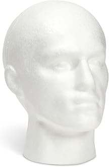 Juvale Mannequin Head for Masks, Hats, Wigs - White, 9.25 x 7 x 11 in - Foam Head Wig Stand & Hat Display