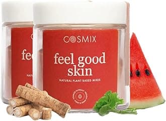 cosmix Feel Good Skin|For Nourished&Healthy Skin|Supports Collagen Production|Superfood Blend With Bamboo Shoot&Centella|2X60G(Jar Of 2)-40 Servings Each|No Added Sugar|Vegan,Powder