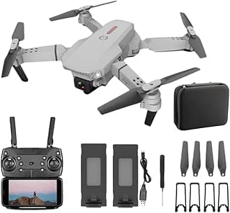 Abaseen Grey Foldable Quadcopter Drone – Dual HD Camera, 360° Roll, Optical Flow & Obstacle Avoidance | 150m Range | 25-30 Min Flight Time | Speed Control & Gesture Control | 2 Batteries Included