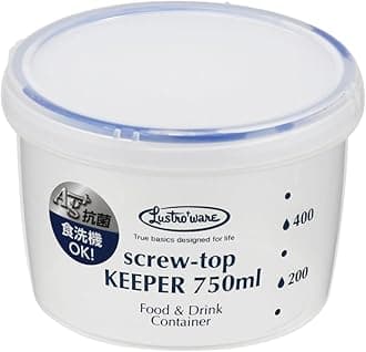 Airtight Food Storage Container with Screw Top Lid, Measurement Marks, BPA-Free, Microwave & Dishwasher Safe Canister, Kitchen Pantry, Refrigerator Organizer (25.5 oz, 750ml)