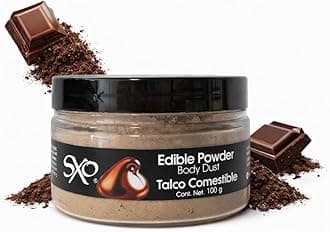 SXO Gourmet Edible Body Powder - Chocolate Flavored Kissable Dust for Couples - Talc-Free & All-Natural Formula - Sensual Satin Finish for Romantic Nights - Includes Applicator