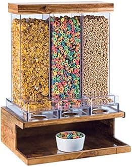 Cal-Mil 3434-99 Madera 3 Section Cereal Dispenser, 24" Height, 18" Width, 14" Length