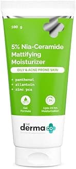 5% Nia-Ceramide Mattifying Moisturizer -100 g | For Oily to Acne Prone Skin | 5% Niacinamide, 2% Ceramide | 24 hrs. Moisturization | Panthenol, Allantoin & Zinc PCA | Oil-free Moisturizer