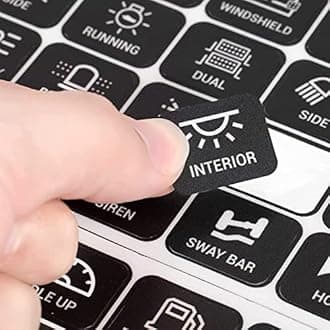 Auxbeam - Switch Panel Stickers for RA80 XL AR-600 120 Pcs 8 Gang Switch Panel Labels, Larger 1 Inch DIY Stickers for Car RV Truck Marine Boat