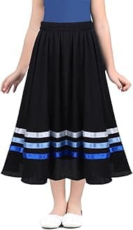 Kids Girls Full Circle Ballet Character Skirts Dance Skirts Lyrical Liturgical Praise Dancewear with Ribbons