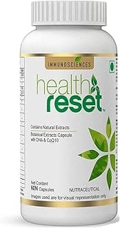 IMMUNOSCIENCES Health Reset Capsule, 100% Vegetarian Premium Multivitamin for Men & Women, Botanical Extracts, DHA & CoQ10, Helps Boost Immune System & Support Cell Health - 60 Count