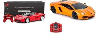 La Ferrari Remote Control Car, 1:24 Scale RC for Kids, Red Toy & CMJ Lamborghini Aventador LP700-4 Officially Licensed 1:24 Scale With Working Lights 2.4Ghz