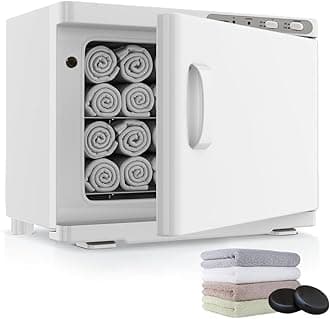 CJYSHOP Towel Warmer, Massage Stone Heater 23L Large UV Steriliser Cabinet Use for Facial Spa, Hair Beauty, Salon Equipment and Home,Holds up 50-60 Towels