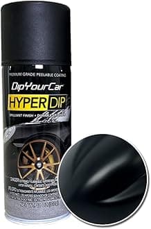 HyperDip Peelable Car Paint in a Can - Automotive Spray/Aerosol Auto Protection and Color for Wheels, Emblems, Mirror, and More - Frozen Black