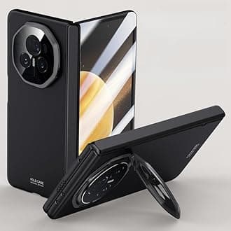 Gruattreay Case for Honor Magic V3（2024）,Magnetic Hinge Shockproof Anti-fall Protective Cover with Tempered Front Film (Black)