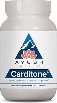 Ayush Herbs Carditone - Natural Heart Health Supplement for Women & Men, BP Formula, Holistic Heart Support with Rauwolfia, Arjuna, Calcium, and Magnesium - 60 Vegetarian Caplets (1 Count)