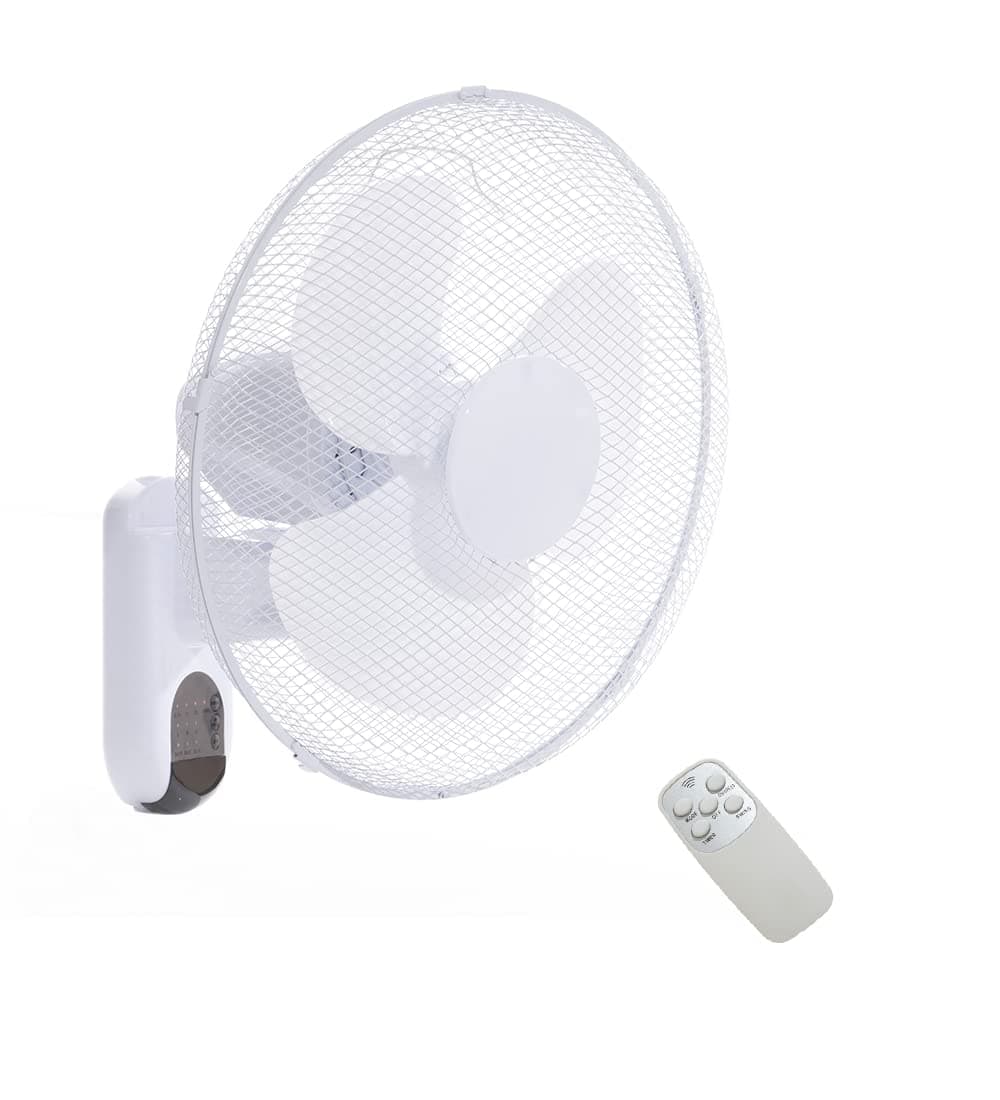 Daewoo 16" Wall Mounted Fan, Remote Control, 3-Speed Settings, Oscillation & Timer, Space-Saving Cooling for Home, Office, Gym & Garage, Quiet Operation