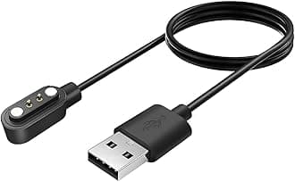 Upix Smartwatch Charging Cable | Safe, Fast Charging for Fire-Boltt, Noise, Dizo, beatXP & 2 Pin Charger Watches (with 3mm Gap Between 2 Pins) | Verify Cable Port Before Ordering | 5V USB Compatible