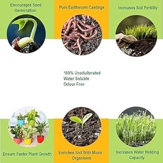 Upjau Kechua Khad | Vermicompost Organic Fertilizer for Plants | Earthworm Manure for All Plants, Home & Terrace Gardening | Enriched Soil with Micro and Macro Nutrients | 100% Natural Khad (10 Kg)