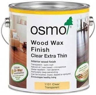 Osmo Wood Wax Finish 1101, Extra Thin Clear Satin, 750ml - Durable Furniture Wax for Ingredient-Rich Hardwoods, Water-Resistant, Wood Treatments - Ideal for Teak, Walnut & More