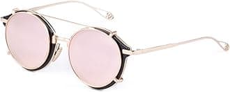 Clip on Sunglasses Polarized Flip Up: Double Lens Removable Retro Metal Steampunk Glasses for Men Women