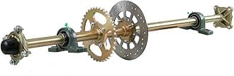 TRPROMOTO 44" Rear Axle Shaft Assembly Kit Sprocket Brakes Disc Pillow Block for ATV Quad Go Kart Cart Mini Bike 4 Wheelers Golf Cart