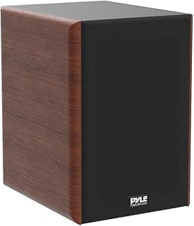 PyleUsa 5.25" Home Wooden Bookshelf Speakers, 200W Max Power, 1" Silk Dome Tweeter and Aluminum Voice Coils, Pair, Gold Plated 5 Way Binding Post,Rubber Surrounds,Beautiful Wood Grain Finish- PHQBS52