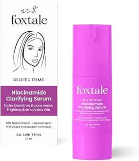 Fox-tale 12% Niacinamide Face Serum with Azelaic Acid | Reduces Acne, Blemishes & Acne Marks | Brightens & Smoothens Skin | All Skin Type | Face Serum for Women & Men | 30 ml