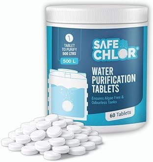 500 L | Chlorine Tablets for Water Tanks of 500 Ltrs, | Overhead & Underground Tanks | Water Purification Tablets | 1 Tablet to Treat 500 liters | Pack of 60 Tablets for 30000 Ltrs