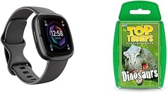 Fitbit Sense 2 Health and Fitness Smartwatch with built-in GPS, advanced health features & Top Trumps Dinosaurs Classics Card Game, Discover interesting facts in this educational packed game