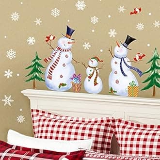 Christmas Window Clings Snowman Window Clings Snowflakes Decals Static Stickers for Christmas Decorations Indoor Décor Ornaments Xmas Party Supplies