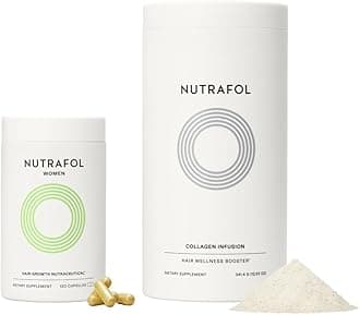 Women's Hair Growth Supplement and Collagen Peptides Powder, Ages 18-44, Physician-formulated for Visibly Thicker, Stronger Hair, Dermatologist Recommended - 1 Month Supply, 12 oz Bottle