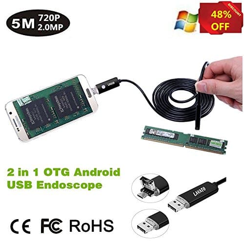 Christmas Gift Xmas - Digital Inspection Camera with Light - Waterproof Android Rigid Endoscope Camera USB 2.0MP Drain Camera IP67 Pipe Inspection Camera Android Borescope HD