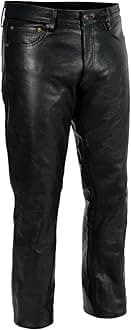 Milwaukee Leather Men's Classic Fit Leather Pants (LKM5790-BLK-48_Black_48)
