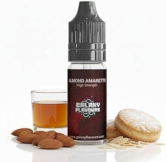 Almond Amaretto Food Flavouring Drops 10ml - Premium Nutty Sweet Extract for Professional Dessert Making & Luxury Almond Baking - High Strength Food Grade Concentrate by GALAXY FOOD FLAVOURS