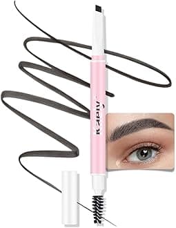 Eyebrow Pencil Retractable Definer, EBONY Dual-Sided Brow Brush, Fine Tip, Shapes, Defines, Fills Brow Makeup Flapiz Para Cejasills (01#EBONY)