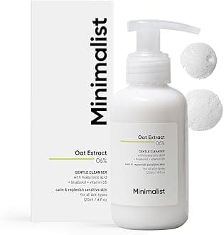 Minimalist Gentle Face Wash With 6% Oat Extract & Hyaluronic Acid For Sensitive Skin (Dry to Normal) | Sulphate Free | Non-Drying | Fragrance Free | Gentle Cleanser (120 ML)