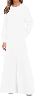 WSPLYSPJY Solid Color Zipper Abaya Muslim Dresses for Women Girls Pockets Islamic Prayer Clothes