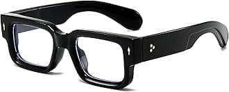 Square Thick Frame Glasses for Women Men Chunky Rectangle Blue Light Glasses Non Prescription Eyeglasses