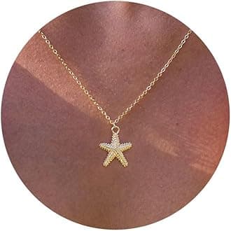 VRIUA Gold Necklace for Women - 14K Gold Plated Dainty Italian Horn Star of David Butterfly Bow Sun Lotus Volleyball Baseball Cowboy Boots Necklace Jewelry Everyday for Women
