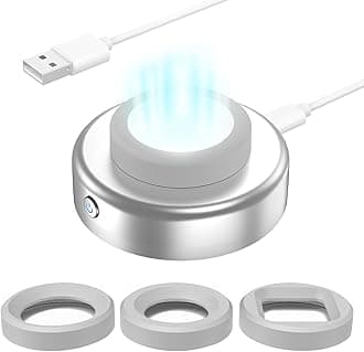 Solar Watch Charger for Eco Solar Watches for Men, Women & Square Size with 3 Caps Eco Driver Watches Compatible Casio G Shock, Tough, Protrek, Seiko, Citizen, Garmin, Timex, Bering, FANMIS (Silver)