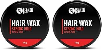 Beardo Stronghold Hair Wax For Men, 100 gm | Crystal Hair Wax with Aloe Vera & Castor Oil | Hair Wax Men | Hair Styling Wax for Glossy Finish & Shine | Strong Hold Hair Wax (Pack of 2)