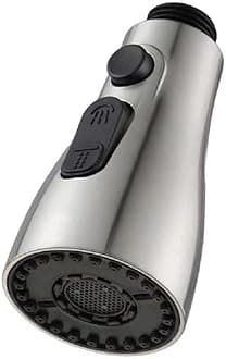 Pull Down Kitchen Faucet Sprayer Head Replacement Part - Pull Out Sink Sprayer Replacement Nozzle, Kitchen Faucet Head Hose Spray Tap Spout Only for G1/2(0.8inch)Connector (Brushed Nickel)