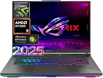 Asus Latest 2025 ROG Strix G16 Gaming Laptop, 16" FHD 165Hz Display, 16-Core AMD Ryzen 9 8940HX, RTX 5070 Ti, 16GB RAM, 1TB SSD, Eclipse Grey